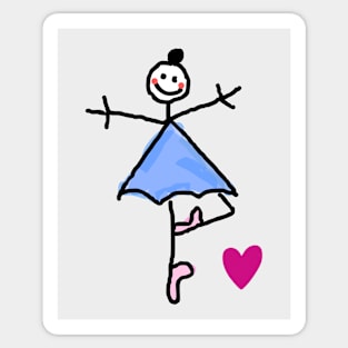 little Ballerina with blue tutu Sticker